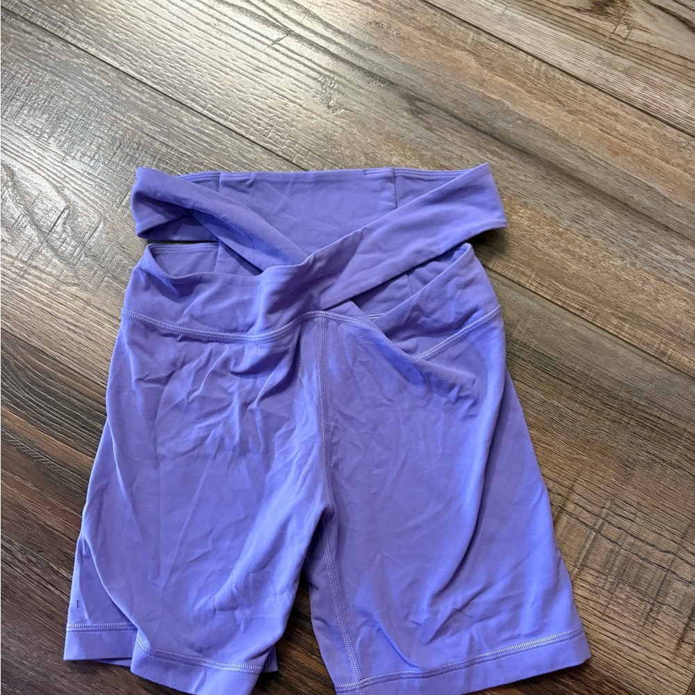lululemon athletica Lavender Crossover Waist Bike Shorts